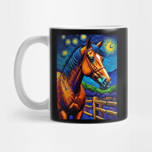 Horse in starry night Mug